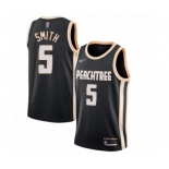 Men's Atlanta Hawks #5 Josh Smith Authentic Black Basketball Jersey - 2019-20 City Edition