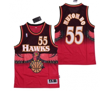 Men's Atlanta Hawks #55 Dikembe Mutombo 1990 Red Hardwood Classics Soul Swingman Throwback Jersey