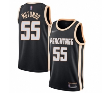 Men's Atlanta Hawks #55 Dikembe Mutombo Swingman Black Basketball Jersey - 2019-20 City Edition