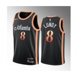 Men's Atlanta Hawks #8 Seth Lundy Black 2023 Draft City Edition Stitched Jersey