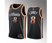 Men's Atlanta Hawks #8 Seth Lundy Black 2023 Draft City Edition Stitched Jersey