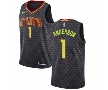 Men's Nike Atlanta Hawks #1 Justin Anderson Authentic Black NBA Jersey - Icon Edition