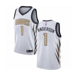 Men's Nike Atlanta Hawks #1 Justin Anderson Authentic White NBA Jersey - City Edition