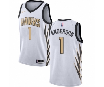 Men's Nike Atlanta Hawks #1 Justin Anderson Authentic White NBA Jersey - City Edition