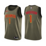 Men's Nike Atlanta Hawks #1 Justin Anderson Swingman Green Salute to Service NBA Jersey