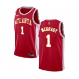 Men's Nike Atlanta Hawks #1 Tracy Mcgrady Authentic Red NBA Jersey Statement Edition