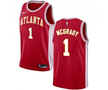 Men's Nike Atlanta Hawks #1 Tracy Mcgrady Authentic Red NBA Jersey Statement Edition