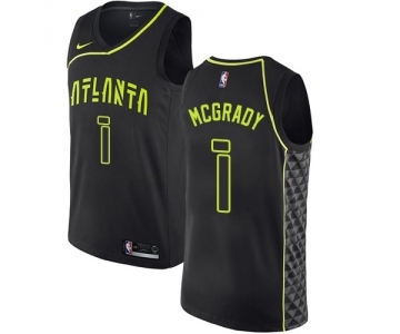 Men's Nike Atlanta Hawks #1 Tracy Mcgrady Swingman Black NBA Jersey - City Edition