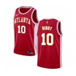 Men's Nike Atlanta Hawks #10 Mike Bibby Authentic Red NBA Jersey Statement Edition