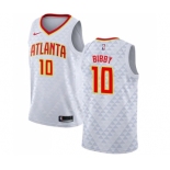 Men's Nike Atlanta Hawks #10 Mike Bibby Authentic White NBA Jersey - Association Edition