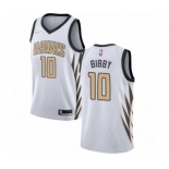 Men's Nike Atlanta Hawks #10 Mike Bibby Authentic White NBA Jersey - City Edition