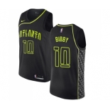 Men's Nike Atlanta Hawks #10 Mike Bibby Swingman Black NBA Jersey - City Edition