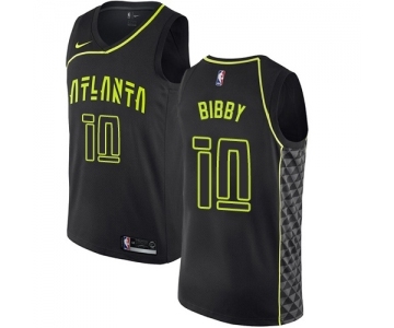 Men's Nike Atlanta Hawks #10 Mike Bibby Swingman Black NBA Jersey - City Edition