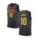 Men's Nike Atlanta Hawks #10 Mike Bibby Swingman Black Road NBA Jersey - Icon Edition