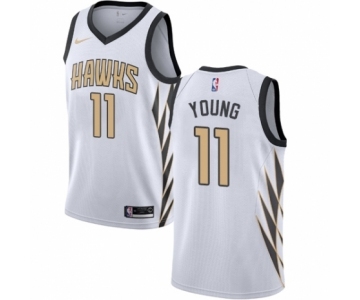 Men's Nike Atlanta Hawks #11 Trae Young Authentic White NBA Jersey - City Edition