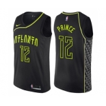 Men's Nike Atlanta Hawks #12 Taurean Prince Swingman Black NBA Jersey - City Edition