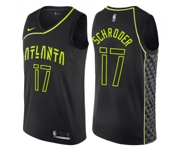 Men's Nike Atlanta Hawks #17 Dennis Schroder Swingman Black NBA Jersey - City Edition