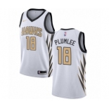 Men's Nike Atlanta Hawks #18 Miles Plumlee Authentic White NBA Jersey - City Edition