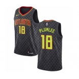 Men's Nike Atlanta Hawks #18 Miles Plumlee Swingman Black Road NBA Jersey - Icon Edition