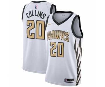 Men's Nike Atlanta Hawks #20 John Collins Authentic White NBA Jersey - City Edition