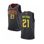 Men's Nike Atlanta Hawks #21 Dominique Wilkins Authentic Black Road NBA Jersey - Icon Edition