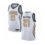 Men's Nike Atlanta Hawks #21 Dominique Wilkins Authentic White NBA Jersey - City Edition