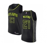 Men's Nike Atlanta Hawks #21 Dominique Wilkins Swingman Black NBA Jersey - City Edition