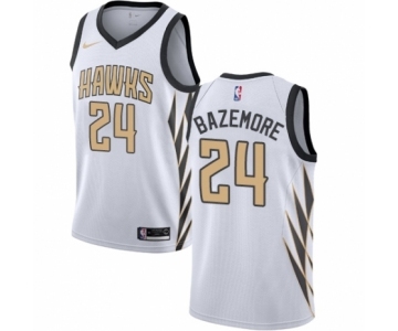 Men's Nike Atlanta Hawks #24 Kent Bazemore Authentic White NBA Jersey - City Edition