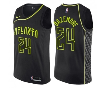 Men's Nike Atlanta Hawks #24 Kent Bazemore Swingman Black NBA Jersey - City Edition