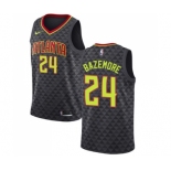 Men's Nike Atlanta Hawks #24 Kent Bazemore Swingman Black Road NBA Jersey - Icon Edition