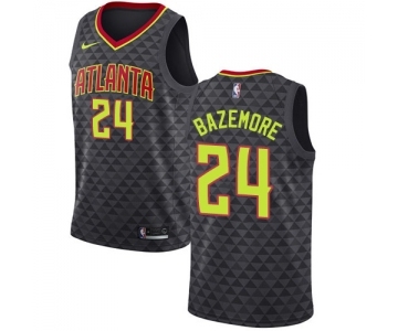 Men's Nike Atlanta Hawks #24 Kent Bazemore Swingman Black Road NBA Jersey - Icon Edition