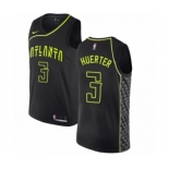 Men's Nike Atlanta Hawks #3 Kevin Huerter Authentic Black NBA Jersey - City Edition