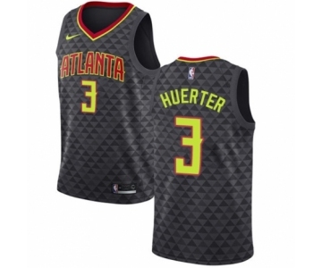 Men's Nike Atlanta Hawks #3 Kevin Huerter Authentic Black NBA Jersey - Icon Edition