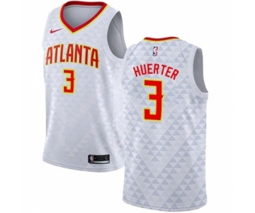 Men's Nike Atlanta Hawks #3 Kevin Huerter Authentic White NBA Jersey - Association Edition