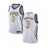 Men's Nike Atlanta Hawks #3 Kevin Huerter Authentic White NBA Jersey - City Edition