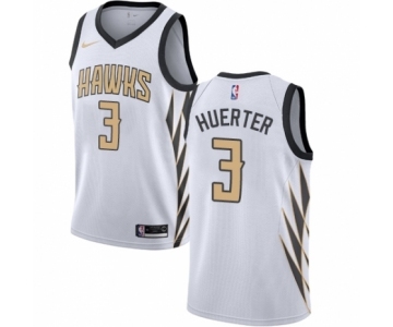 Men's Nike Atlanta Hawks #3 Kevin Huerter Authentic White NBA Jersey - City Edition