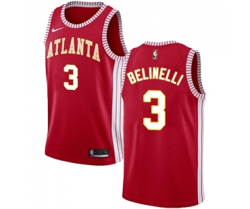 Men's Nike Atlanta Hawks #3 Marco Belinelli Authentic Red NBA Jersey Statement Edition