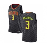 Men's Nike Atlanta Hawks #3 Marco Belinelli Swingman Black Road NBA Jersey - Icon Edition