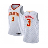 Men's Nike Atlanta Hawks #3 Marco Belinelli Swingman White NBA Jersey - Association Edition