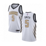 Men's Nike Atlanta Hawks #5 Josh Smith Authentic White NBA Jersey - City Edition