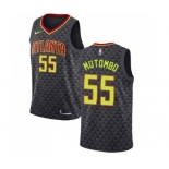 Men's Nike Atlanta Hawks #55 Dikembe Mutombo Swingman Black Road NBA Jersey - Icon Edition