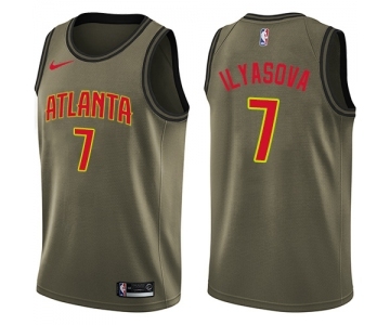 Men's Nike Atlanta Hawks #7 Ersan Ilyasova Swingman Green Salute to Service NBA Jersey