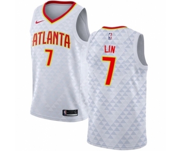 Men's Nike Atlanta Hawks #7 Jeremy Lin Authentic White NBA Jersey - Association Edition