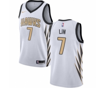 Men's Nike Atlanta Hawks #7 Jeremy Lin Authentic White NBA Jersey - City Edition