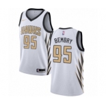 Men's Nike Atlanta Hawks #95 DeAndre' Bembry Authentic White NBA Jersey - City Edition