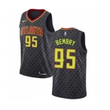 Men's Nike Atlanta Hawks #95 DeAndre' Bembry Swingman Black Road NBA Jersey - Icon Edition