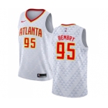 Men's Nike Atlanta Hawks #95 DeAndre' Bembry Swingman White NBA Jersey - Association Edition