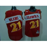 nba atlanta hawks #21 wilkins red