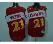 nba atlanta hawks #21 wilkins red