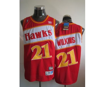 nba atlanta hawks #21 wilkins red(fans editioon)